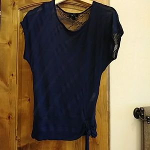 Blue sheer Blouse